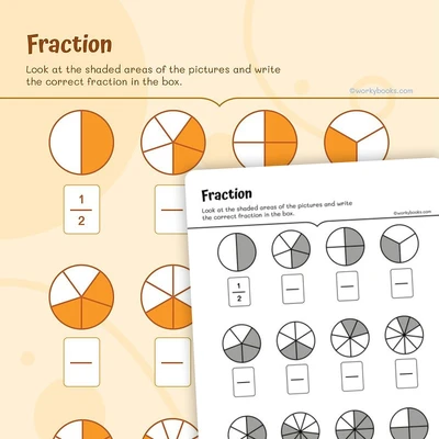 Fractions Visual Representation - worksheet educational content