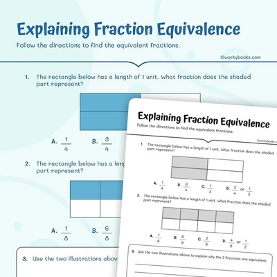 Explaining Fraction Equivalence - worksheet educational content