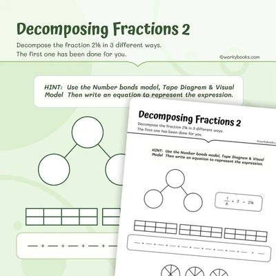 Decompose Fractions - worksheet educational content