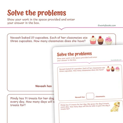 Solve the problems - worksheet educational content