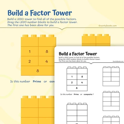 Build a Factor Tower - worksheet educational content