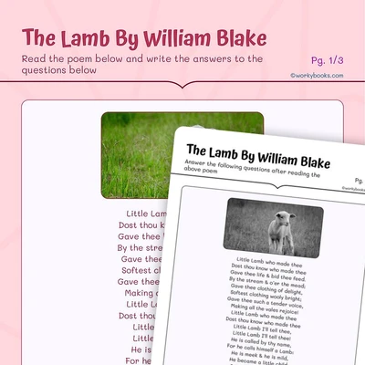 The Lamb By: William Blake - worksheet educational content