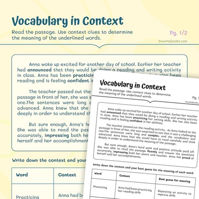 Vocabulary in Context - worksheet educational content