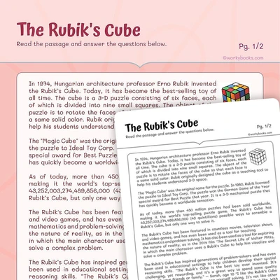 The Rubik's Cube - worksheet educational content