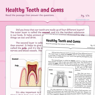 Informational Text —Healthy Teeth and Gums - worksheet educational content