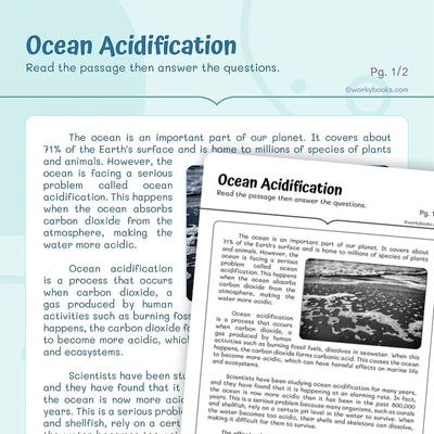 Ocean Acidification - worksheet educational content