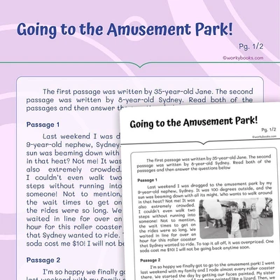 At The Amusement Park! - worksheet educational content