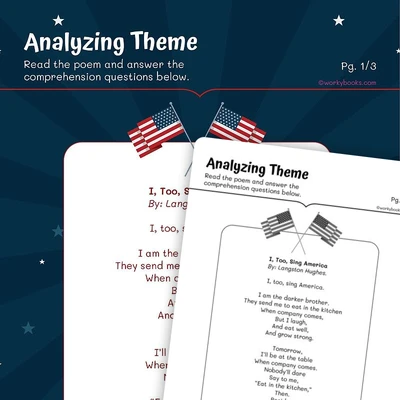 Analyzing Theme -Langston Hughes - worksheet educational content