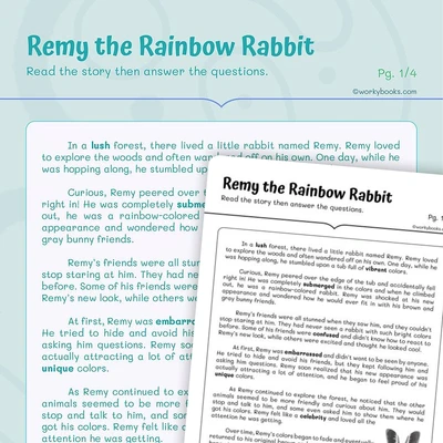Short Story — Remy the Rainbow Rabbit - worksheet educational content