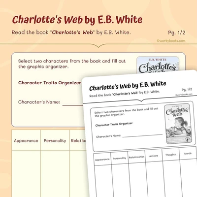 Read the book "Charlotte's Web" by E.B. White - worksheet educational content