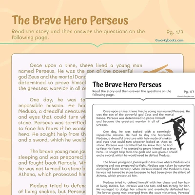 Short Story — The Brave Hero Perseus - worksheet educational content