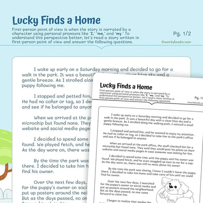 Short Story — Lucky Finds a Home - worksheet educational content