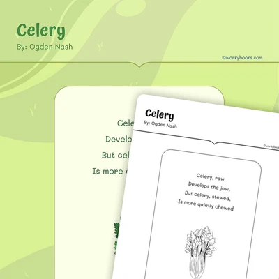 Poem Celery By: Ogden Nash - worksheet educational content
