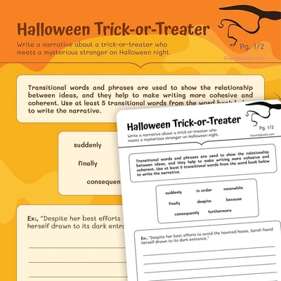 Write Using Transitional Words - worksheet educational content