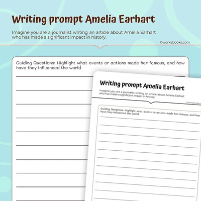 Writing Prompt on Amelia Earhart - worksheet educational content