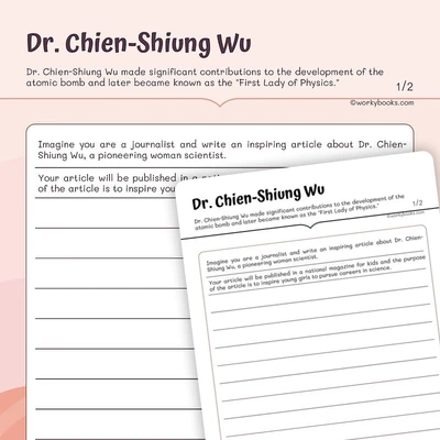 Writing Prompt on Dr. Chien Shiung Wu - worksheet educational content