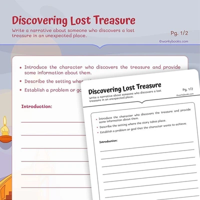 Discovering Lost Treasure - worksheet educational content