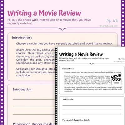Writing a Movie Review—Coherent Writing - worksheet educational content