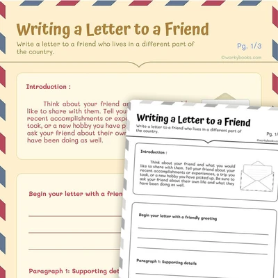 Writing a Letter to a Friend - worksheet educational content