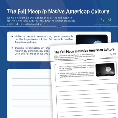 The Full Moon in Native American Culture - worksheet educational content