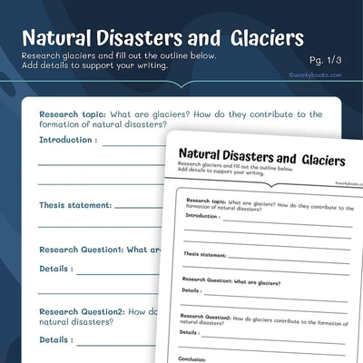 Natural Disasters and Glaciers - worksheet educational content