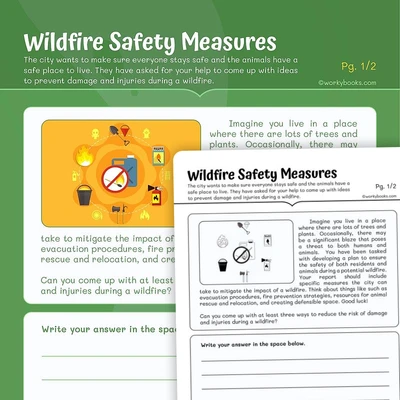 Wildfire Safety Measures - worksheet educational content