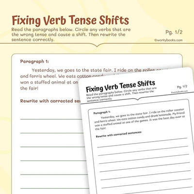 Fixing Verb Tense Shifts - worksheet educational content