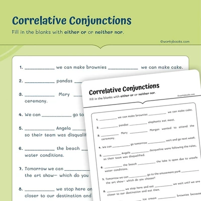 Either Or Neither Nor - worksheet educational content