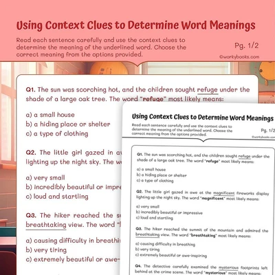 Using Context Clues to Determine Word Meanings - worksheet educational content