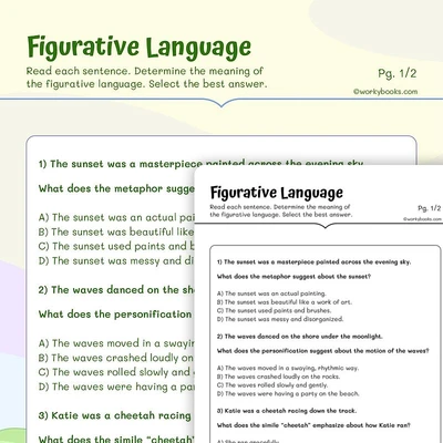 Figurative Language Vocabulary - worksheet educational content