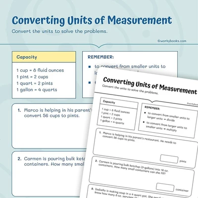 Converting Units of Measurment - worksheet educational content
