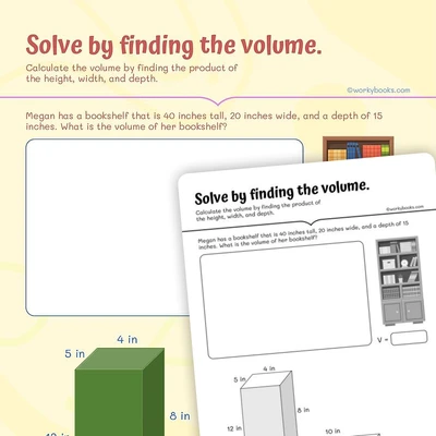 Solve by finding the volume - worksheet educational content