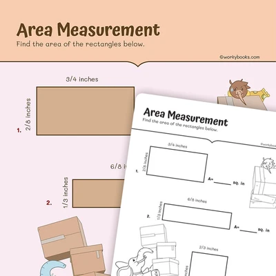 Area Measurement - Rectangles - worksheet educational content