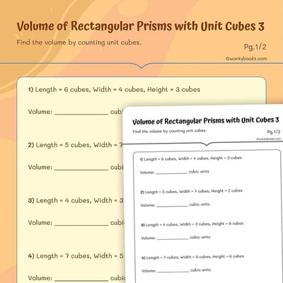 5th Grade Volume of Rectangular Prisms - worksheet educational content
