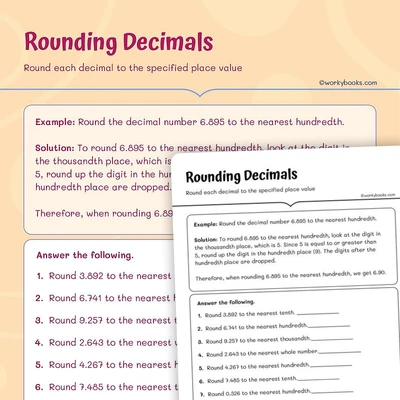 Rounding Decimals to the Nearest Tenth - worksheet educational content
