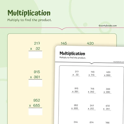 Multiplication - worksheet educational content