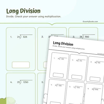 Long Division - worksheet educational content