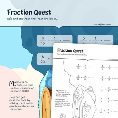Fraction Quest - worksheet educational content