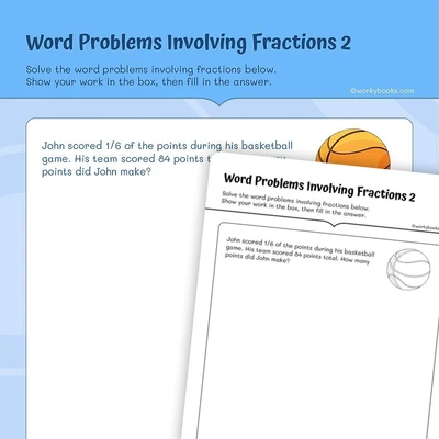 Fraction Mixed Operation Word Problems - worksheet educational content