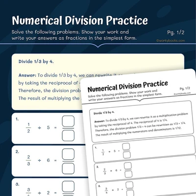 Numerical Division Practice - worksheet educational content