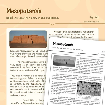 Mesopotamia—Informatonal Text - worksheet educational content