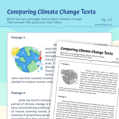 Comparing Weather and Climate Texts - worksheet educational content
