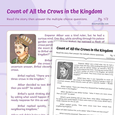 Count of All the Crows in the Kingdom—Short Story - worksheet educational content
