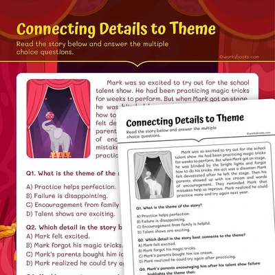 Connecting Details to Theme - worksheet educational content