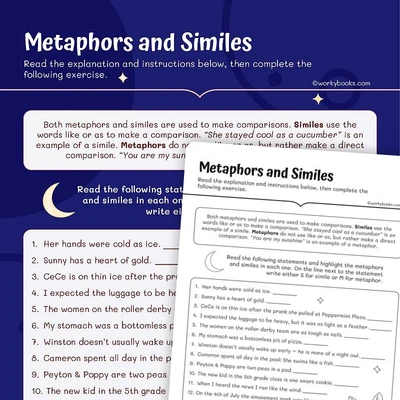 Similes and Metaphors - worksheet educational content