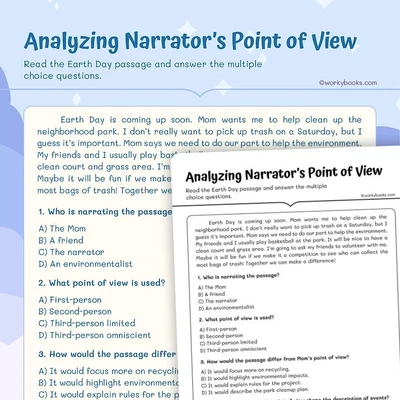Narrative Point of View - worksheet educational content