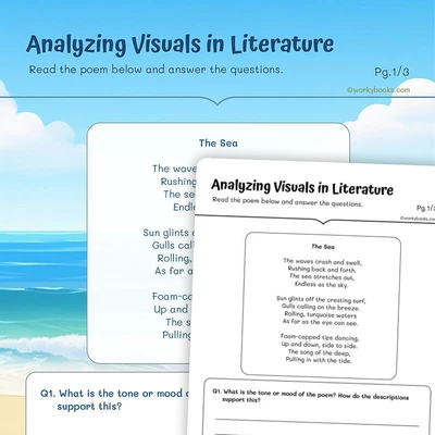 Sea Symphony' Poem for Analyzing Visuals in Literature - worksheet educational content