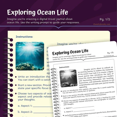 Ocean Writing Prompts - worksheet educational content