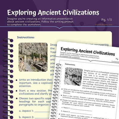 Writing Prompts Ancient Civilizations - worksheet educational content