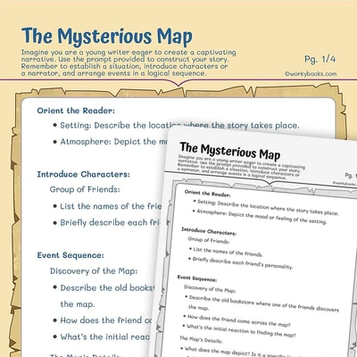 The Mysterious Map: Narrative Writing - worksheet educational content